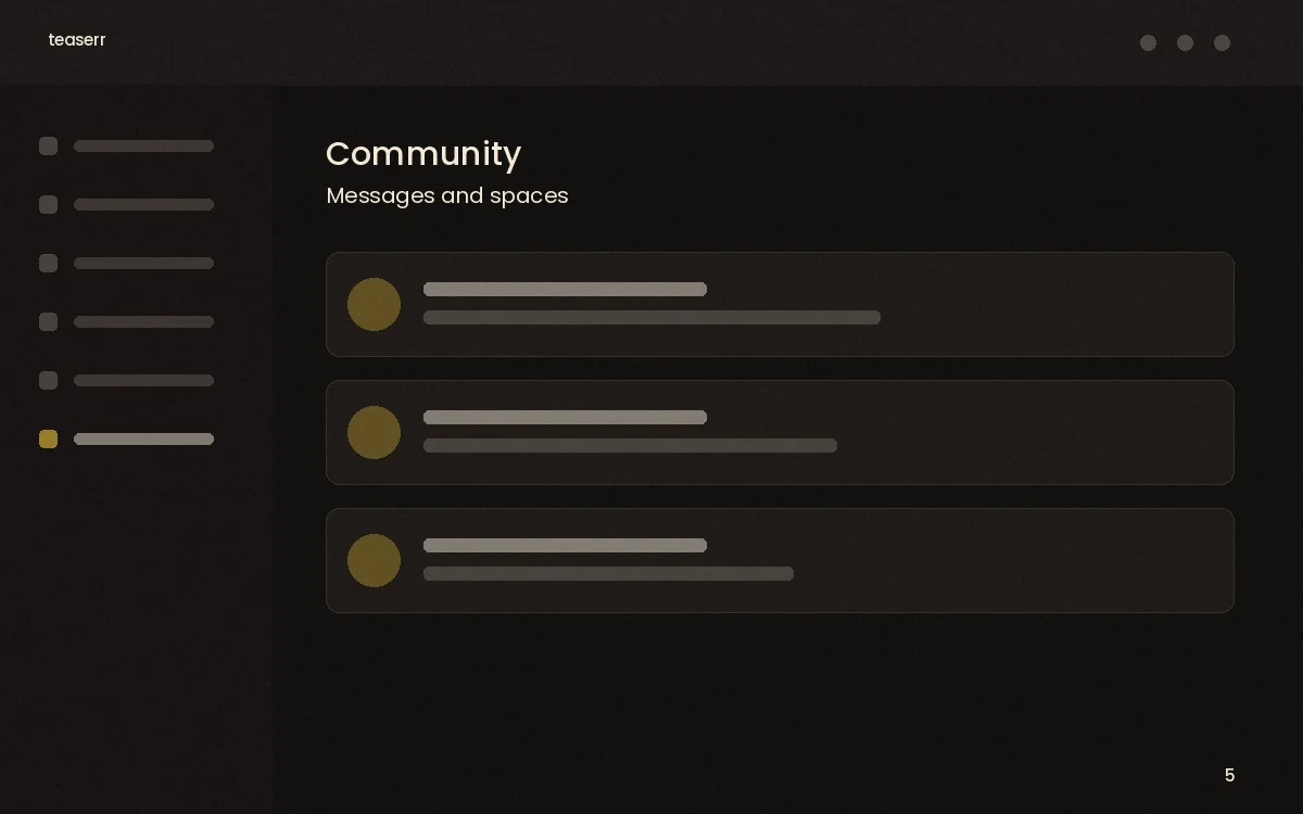 Community — messages and spaces